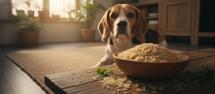 Flatulencias perro arroz